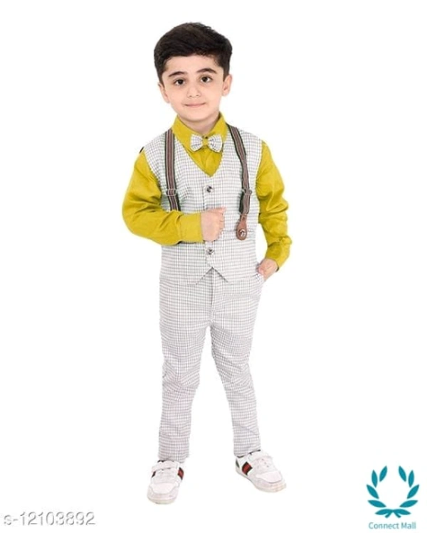 Boy's Ethnic Party Wear Shirt Waistcoat and Pant Set - 4-5 Years